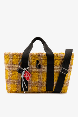 Americana Tote Bag In Dijon Plaid Fur