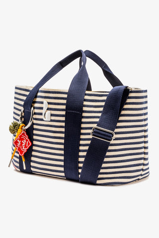 Americana Tote Bag In Indigo And Natural Awning Stripe