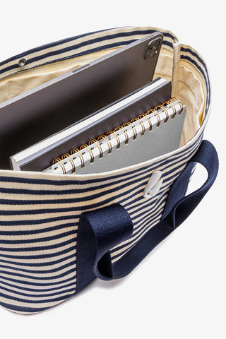Americana Tote Bag In Indigo And Natural Awning Stripe