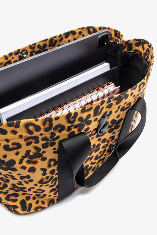Americana Tote Bag In Leopard Jacquard