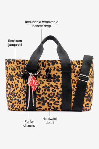 Americana Tote Bag In Leopard Jacquard
