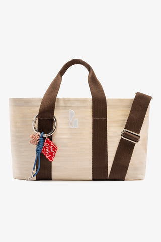 Americana Tote Bag In Ivory Awning Stripe