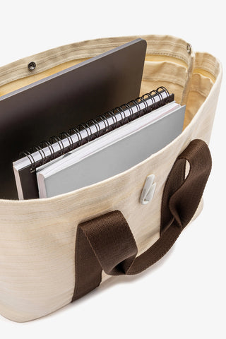 Americana Tote Bag In Ivory Awning Stripe