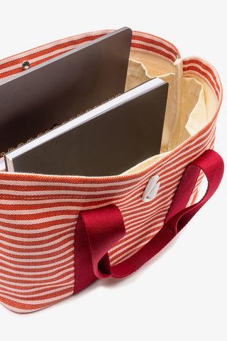 Americana Tote Bag In Tulip Awning Stripe