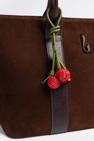 City Tote Bag Brown Suede Bag Larroudé