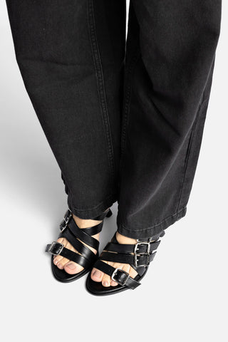 Patti Mule In Black Leather