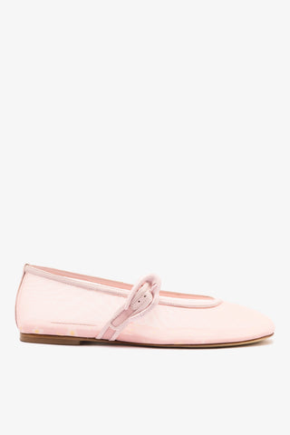 Verona Mesh Ballet Flat In Strawberry Cream Mesh and Leather