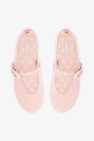 Verona Mesh Ballet Flat In Strawberry Cream Mesh and Leather