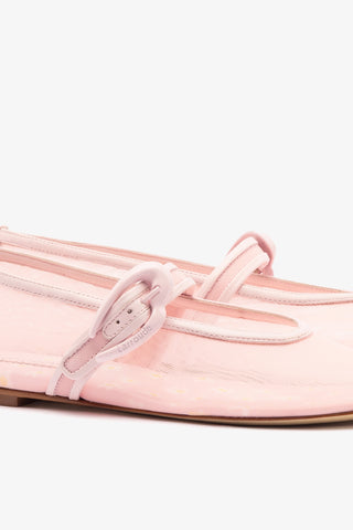 Verona Mesh Ballet Flat In Strawberry Cream Mesh and Leather