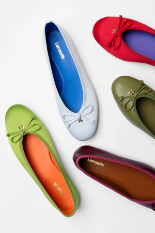Pavlova Ballet Flat Kiwi Satin Ballet Larroudé
