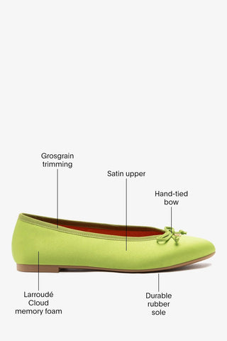 Pavlova Ballet Flat Kiwi Satin Ballet Larroudé