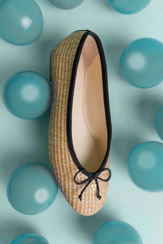 Pavlova Ballet Flat Natural Raffia Ballet Larroudé