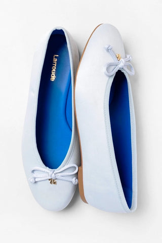 Pavlova Ballet Flat Powder Blue Satin Ballet Larroudé