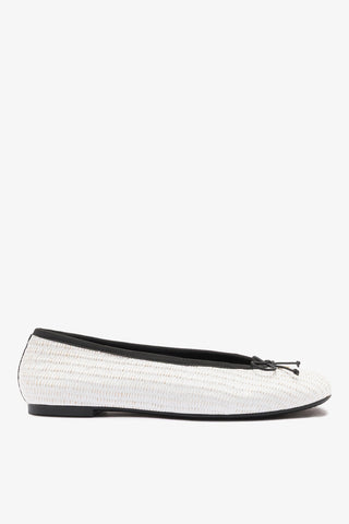 Pavlova Ballet Flat White Raffia Ballet Larroudé