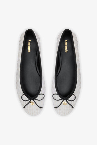 Pavlova Ballet Flat White Raffia Ballet Larroudé