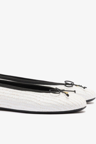 Pavlova Ballet Flat White Raffia Ballet Larroudé