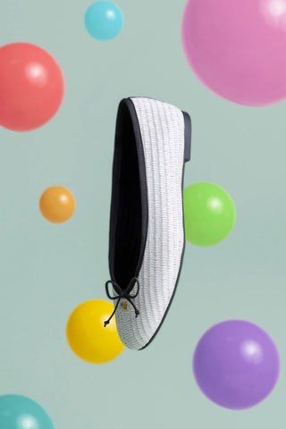 Pavlova Ballet Flat White Raffia Ballet Larroudé