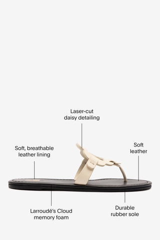 Margherita Thong Sandal In Ivory Leather