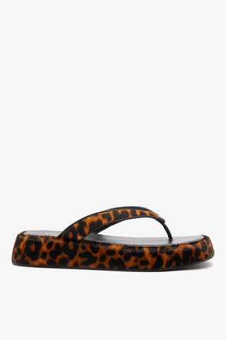 Roxy Thong Sandal Leopard Leather Sandal Larroudé