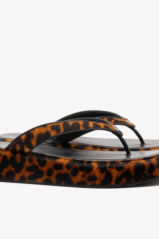 Roxy Thong Sandal Leopard Leather Mule Larroudé