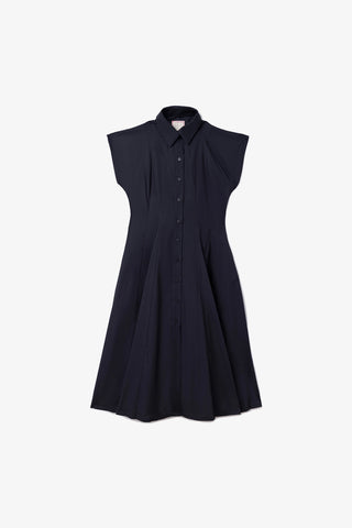Jessica Buttondown Dress Black Percale Clothing Larroudé x Jonathan Cohen