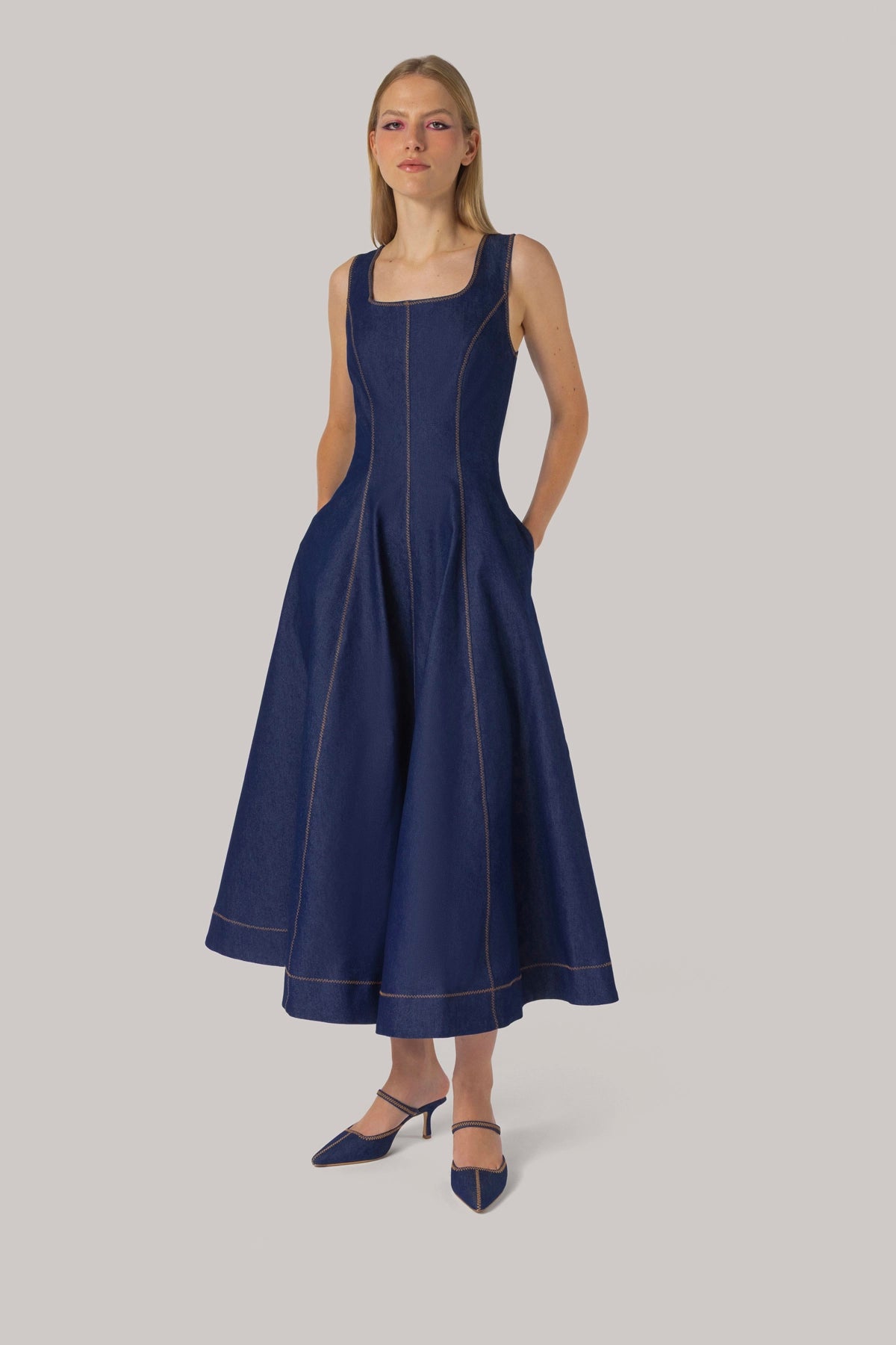 Blue Denim Dress Sophia – Larroude