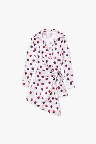 Sashi Wrap Dress White Floral Cotton