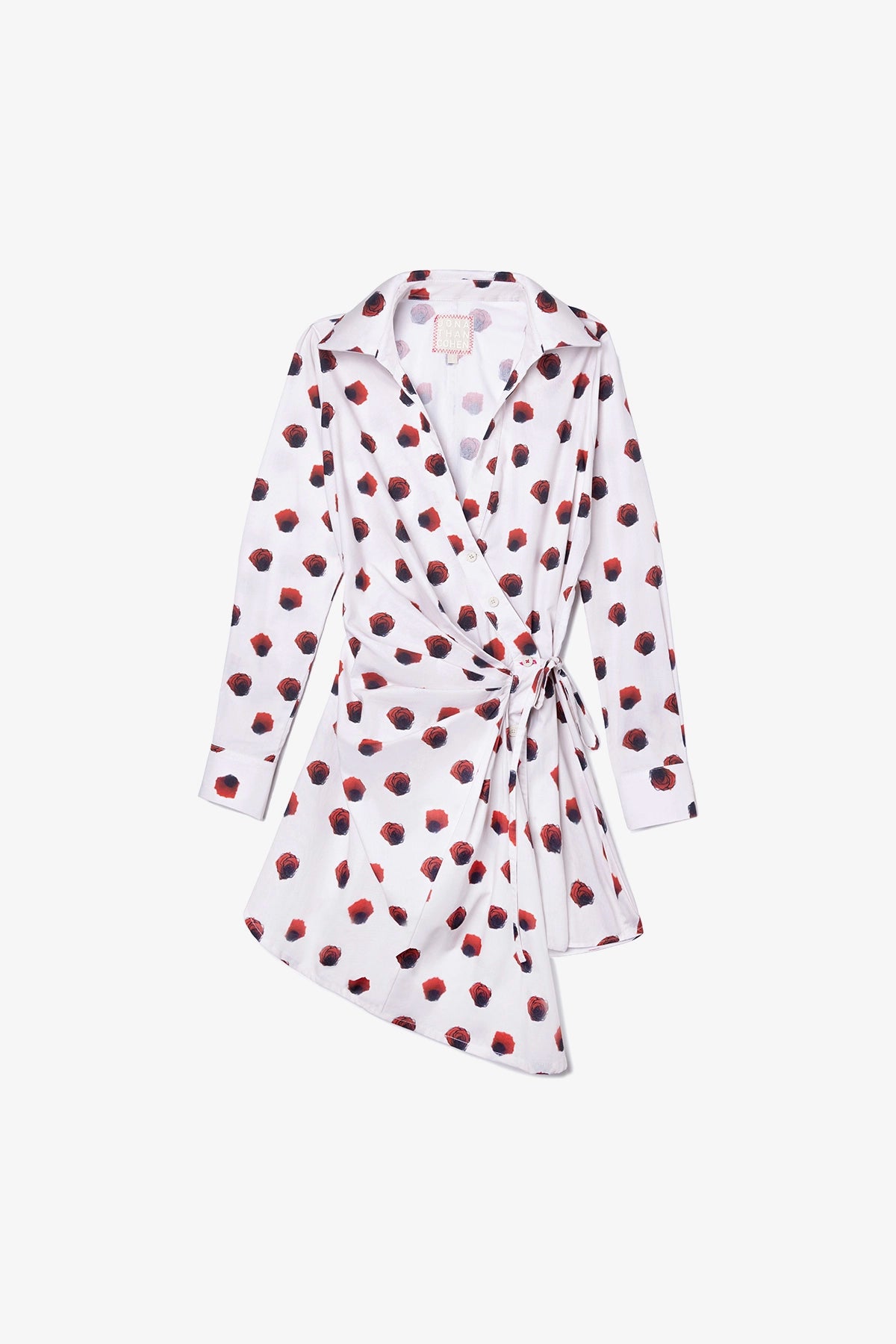 cotton floral wrap dress Organic Wrap Dress / Beige
