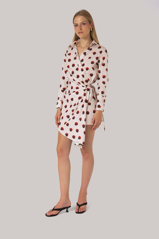 Sashi Wrap Dress White Floral Cotton Clothing Larroudé x Jonathan Cohen
