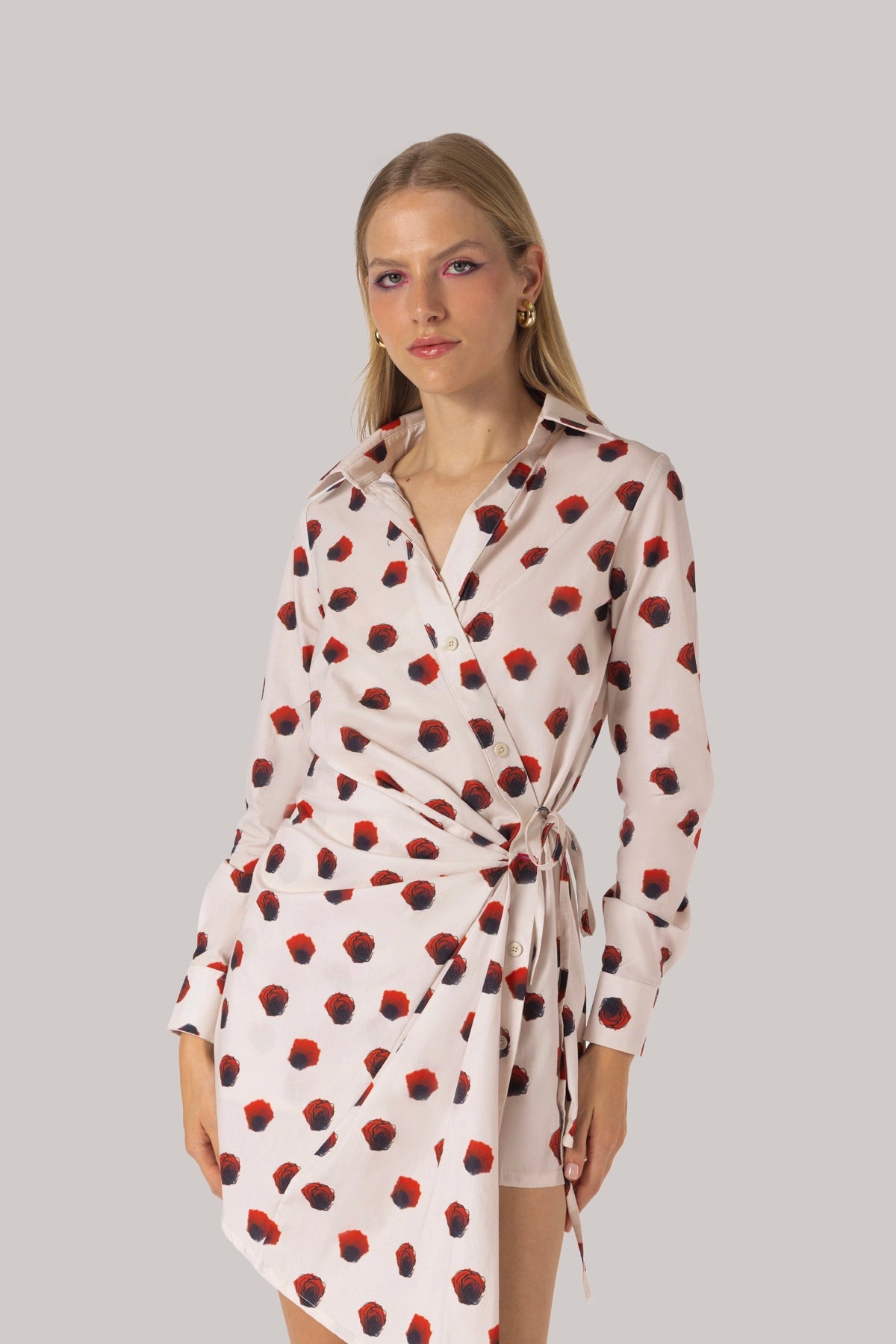 Sashi Wrap Dress White Floral Cotton L / White Sashi Wrap Dress White Floral Cotton L / White