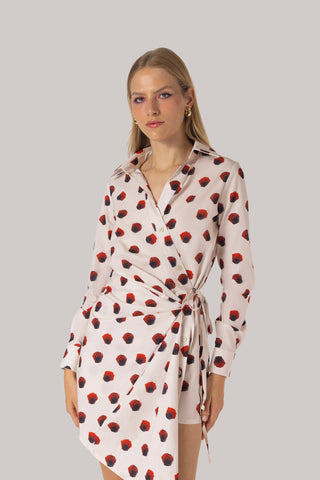 Sashi Wrap Dress White Floral Cotton Clothing Larroudé x Jonathan Cohen