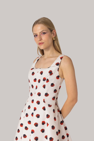 Sophia Dress White Floral Cotton Clothing Larroudé x Jonathan Cohen