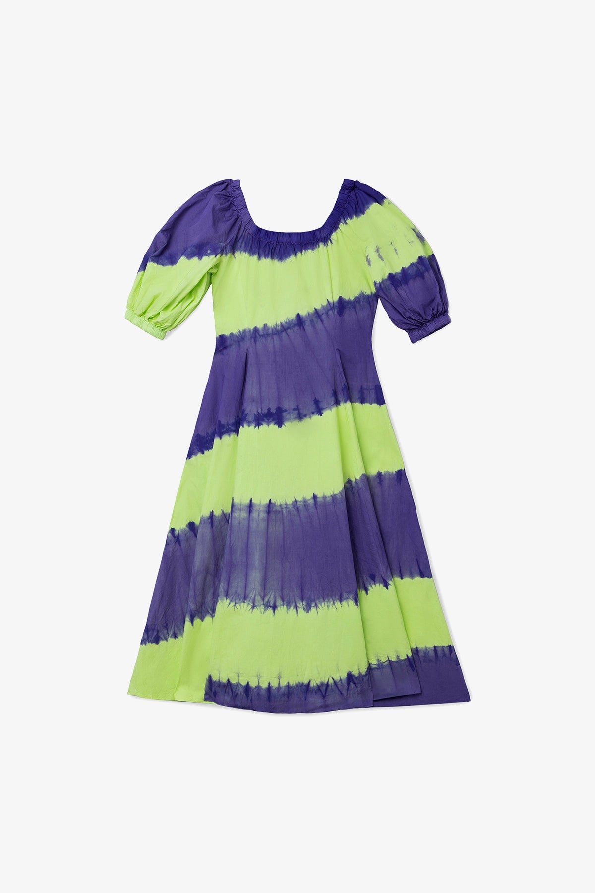 Purple and Green Tie Dye Cotton Dress Marissa Larroude Purple and Green Tie Dye Cotton Dress Marissa Larroude