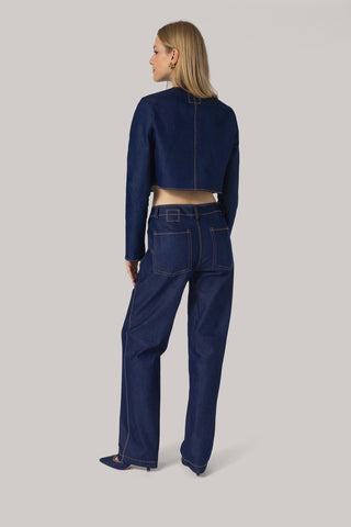 Carola Pant Blue Denim Clothing Larroudé x Jonathan Cohen