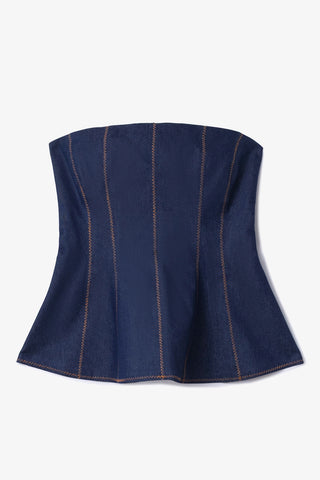 Claire Bustier Blue Denim Clothing Larroudé x Jonathan Cohen