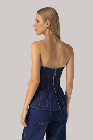 Claire Bustier Blue Denim Clothing Larroudé x Jonathan Cohen