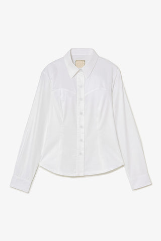 Eva Bustier Top In White Percale