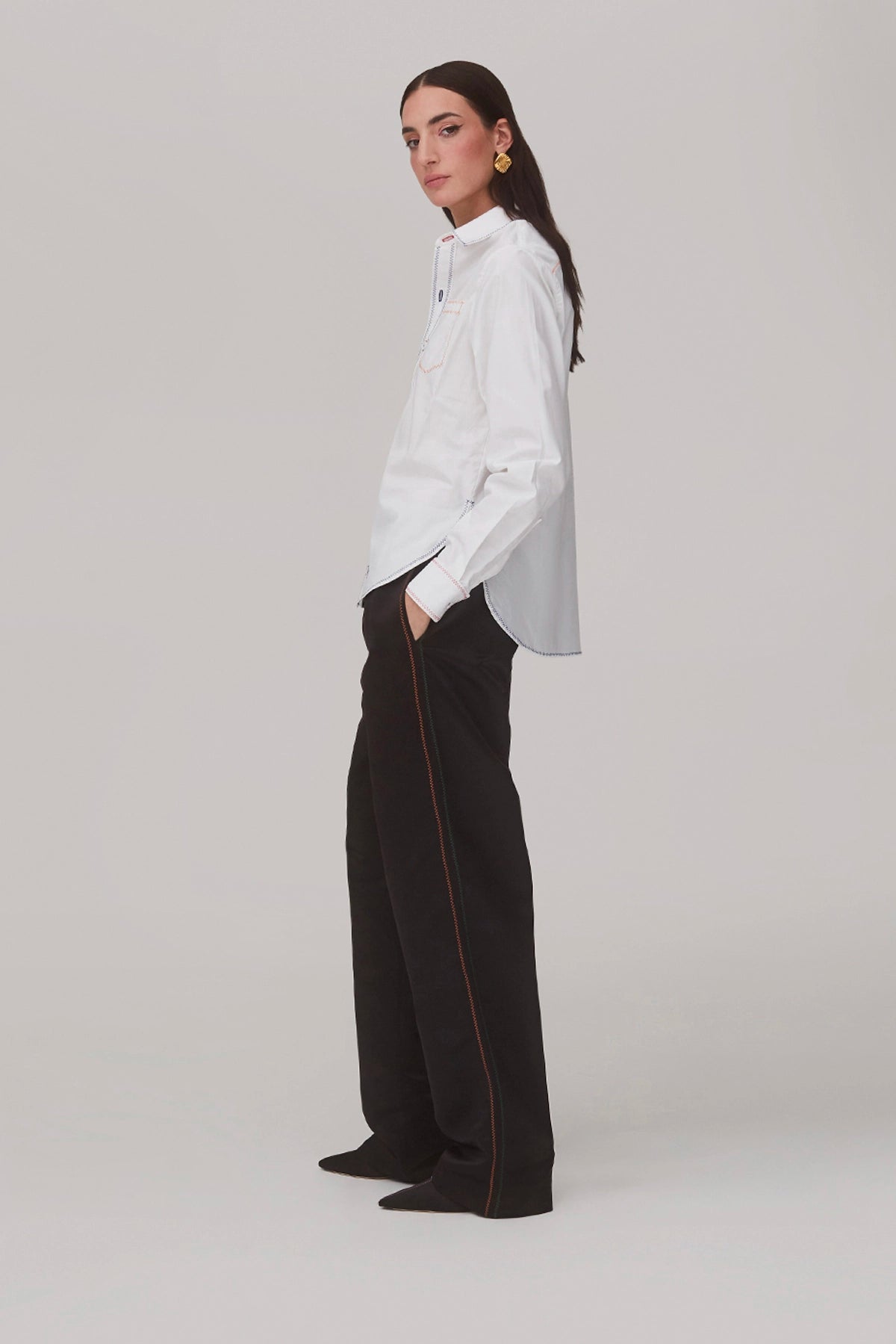 Sally Jogger Pant In Black Satin - Clothing