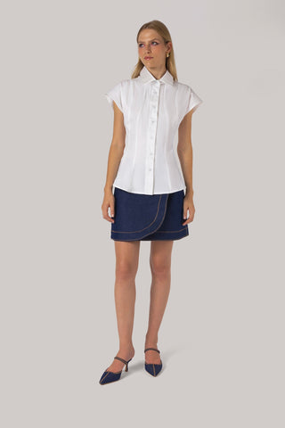 Jules Shirt White Percale Clothing Larroudé x Jonathan Cohen