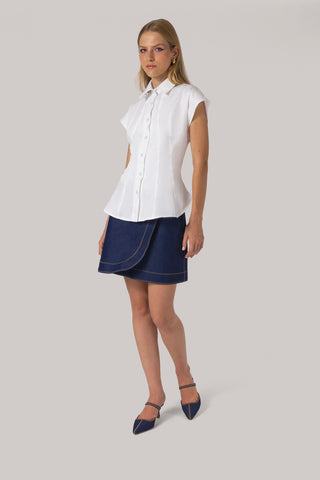 Jules Shirt White Percale Clothing Larroudé x Jonathan Cohen