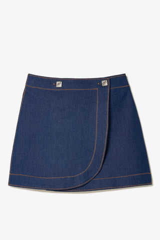 Marina Mini Skirt In Blue Denim