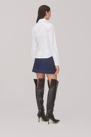 Marina Mini Skirt In Blue Denim