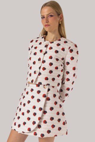 Marina Mini Skirt White Floral Cotton Clothing Larroudé x Jonathan Cohen