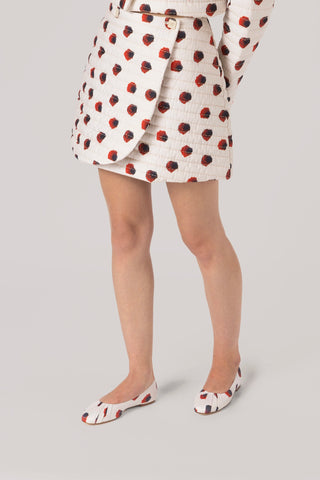 Marina Mini Skirt White Floral Cotton Clothing Larroudé x Jonathan Cohen