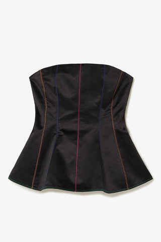 Claire Bustier Top In Black Satin