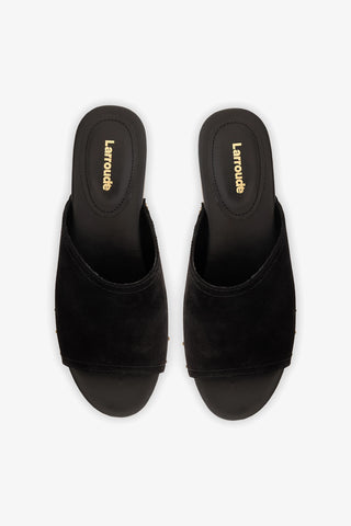 Willow Mule Black Suede Sandal Larroudé
