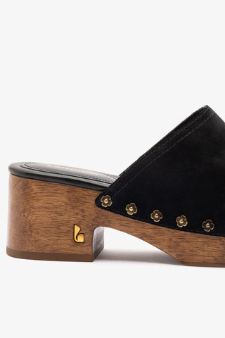 Willow Mule Black Suede Sandal Larroudé