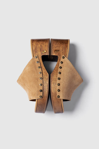 Willow Mule Peanut Suede Womens - Shoes - Mules Larroudé