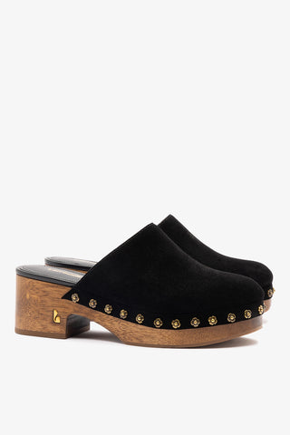 Miso Low Clog In Black Suede