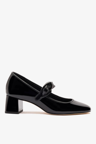 Verona Block Pump In Black Patent Leather